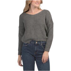 VENTI Made In Italy Ribbed V-neck Sweater